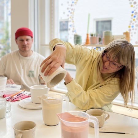 double clay delight workshop gieten met porselein