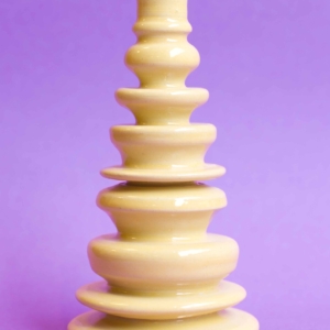 schijfkandelaar keramiek butteryellow