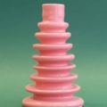 roze schijfkandelaar van keramiek