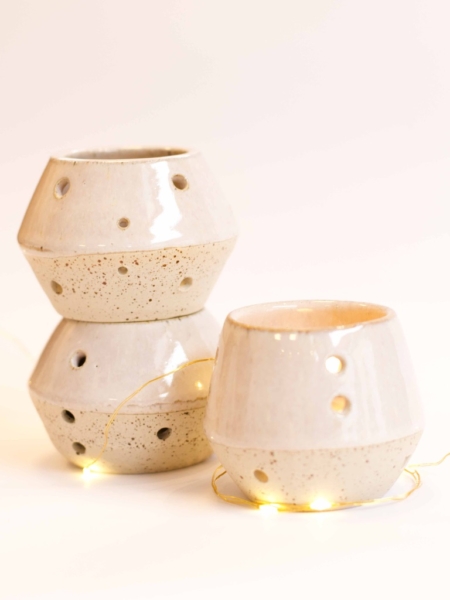 waxinelichthoudertje van keramiek